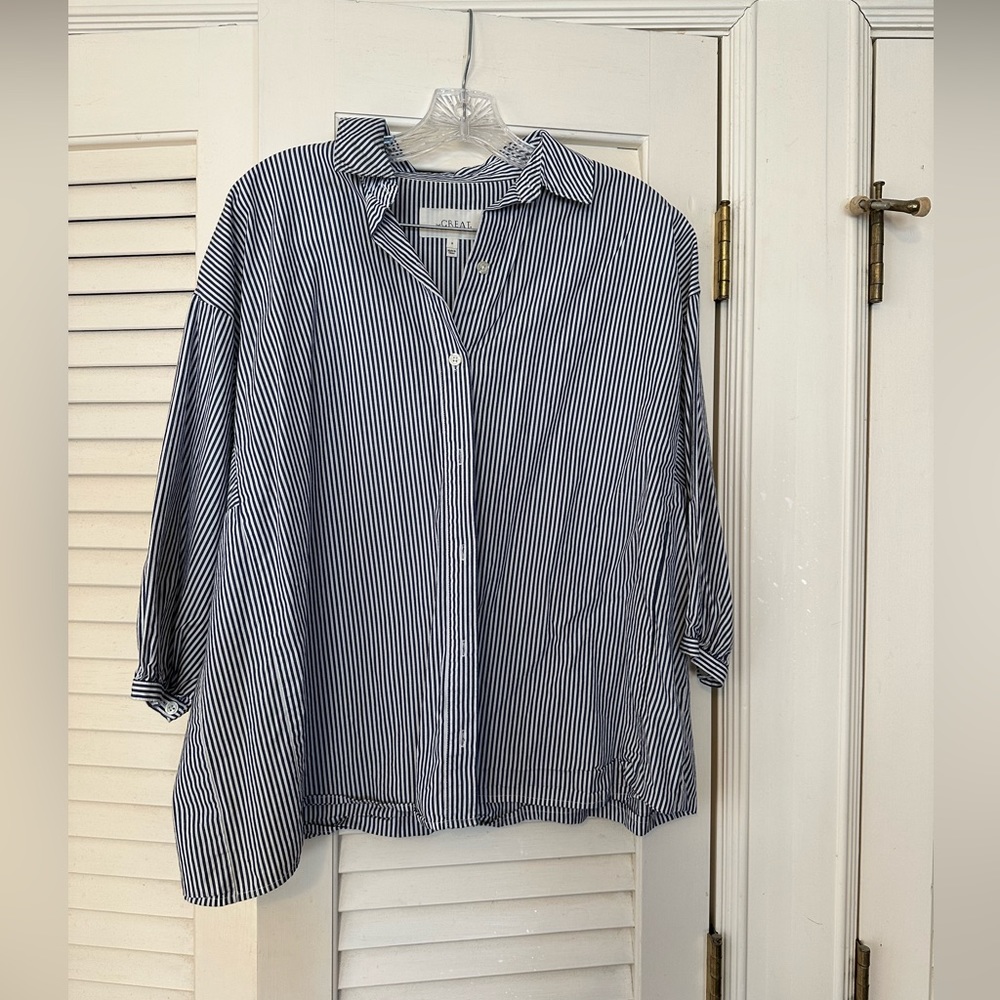 the Great navy and white striped shirt - Size 0 (XS)